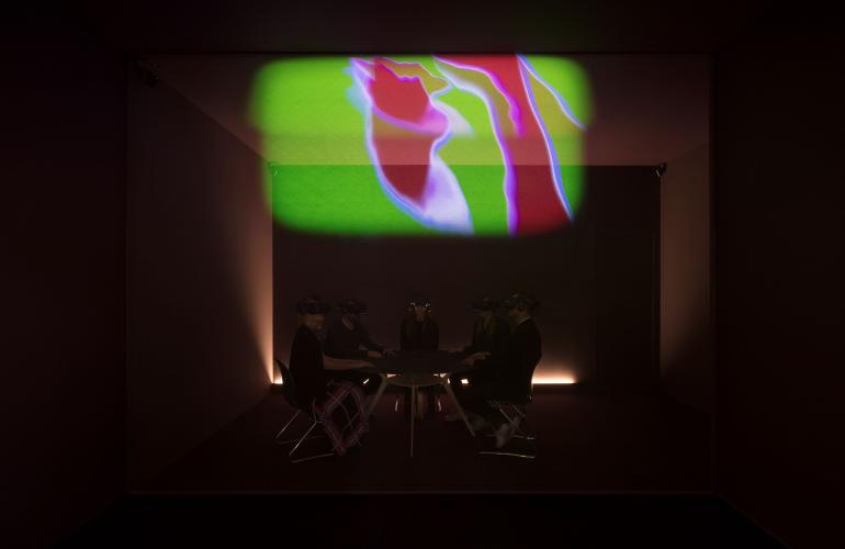 Dominique Gonzalez-Foerster, Endodrome, 2019. Virtual reality environment. Duration and dimensions variable. Soundscape by Corine Sombrun. Supported by HTC VIVE Arts. Exhibition view: May You Live in Interesting Times, 58th International Art Exhibition – La Biennale di Venezia, Venice, 2019. Courtesy the artist and HTC VIVE Arts. Photo © Andrea Rossetti”